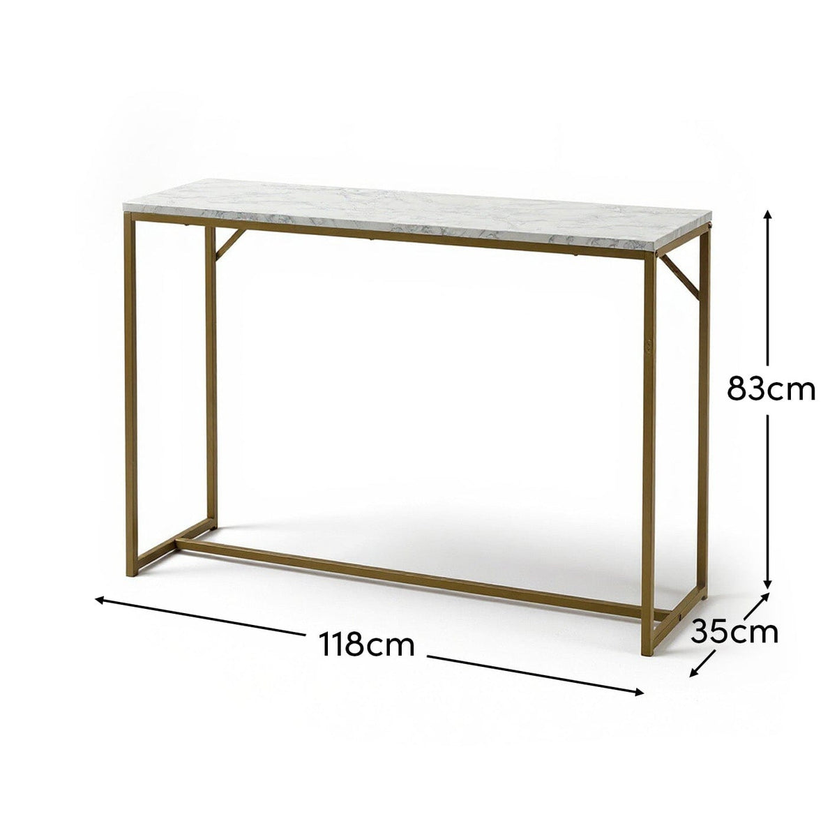 Jay console table - concrete effect and chrome - Laura James