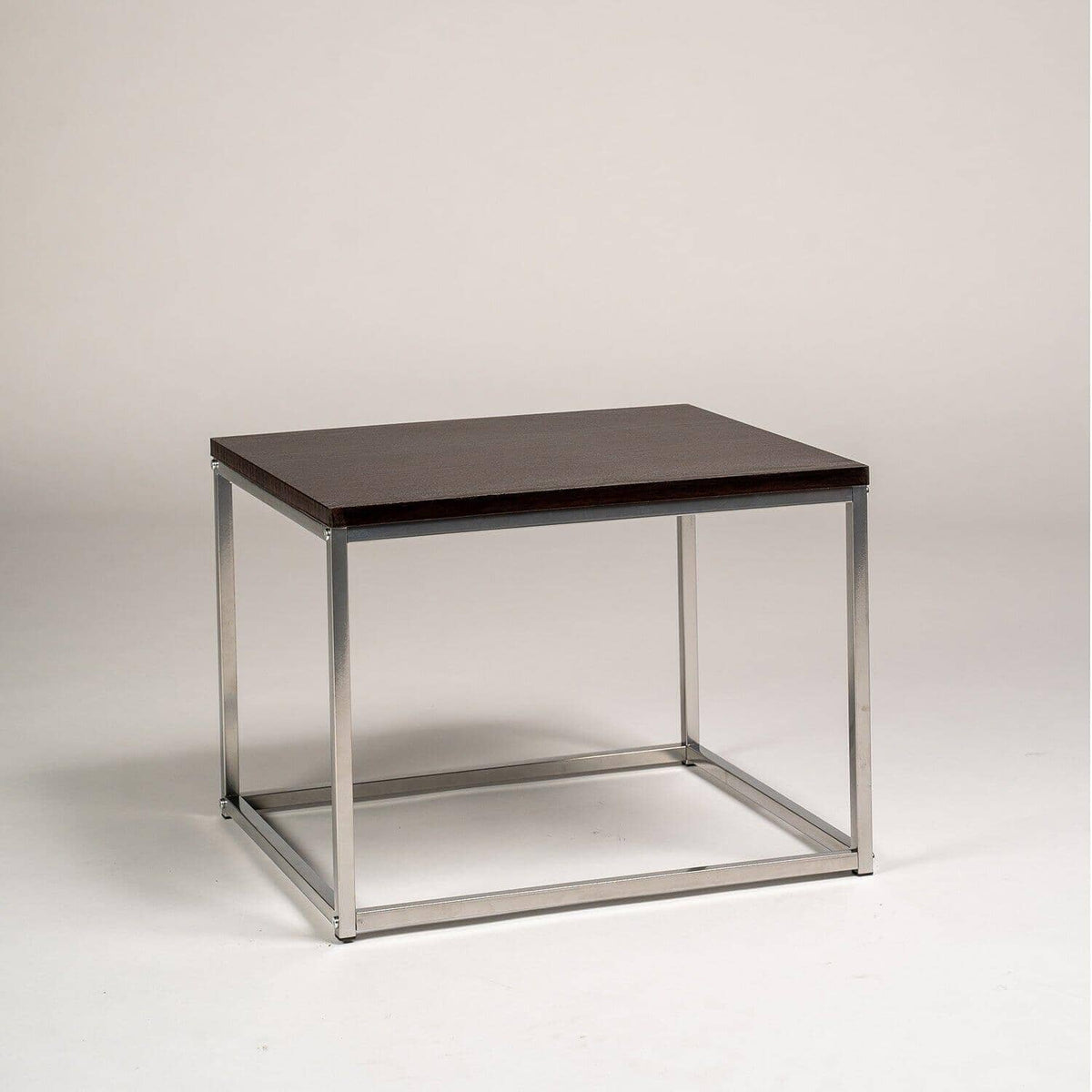 Jay Walnut Side Table - Chrome Frame - Laura James