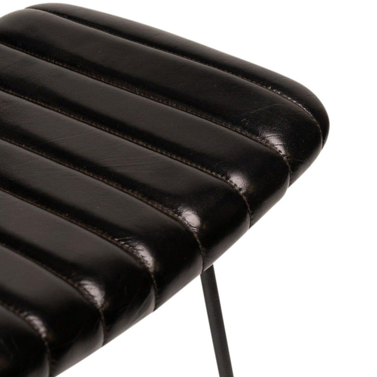 Jayden Black Backed Leather Bar Stool