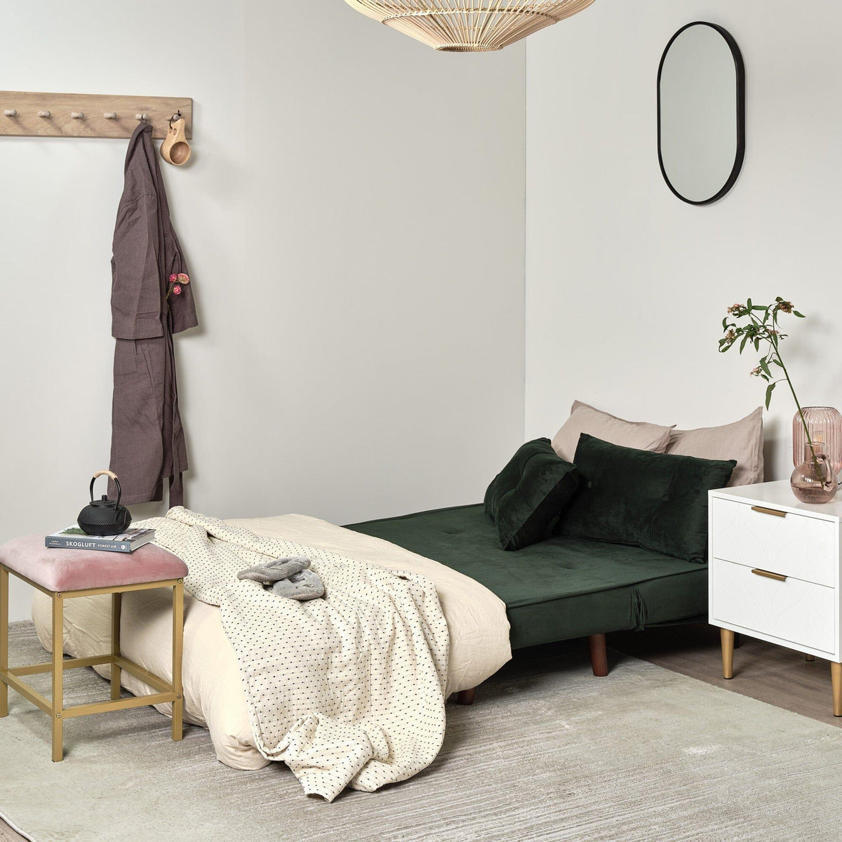 Capsule Black Metal Wall Mirror - Laura James