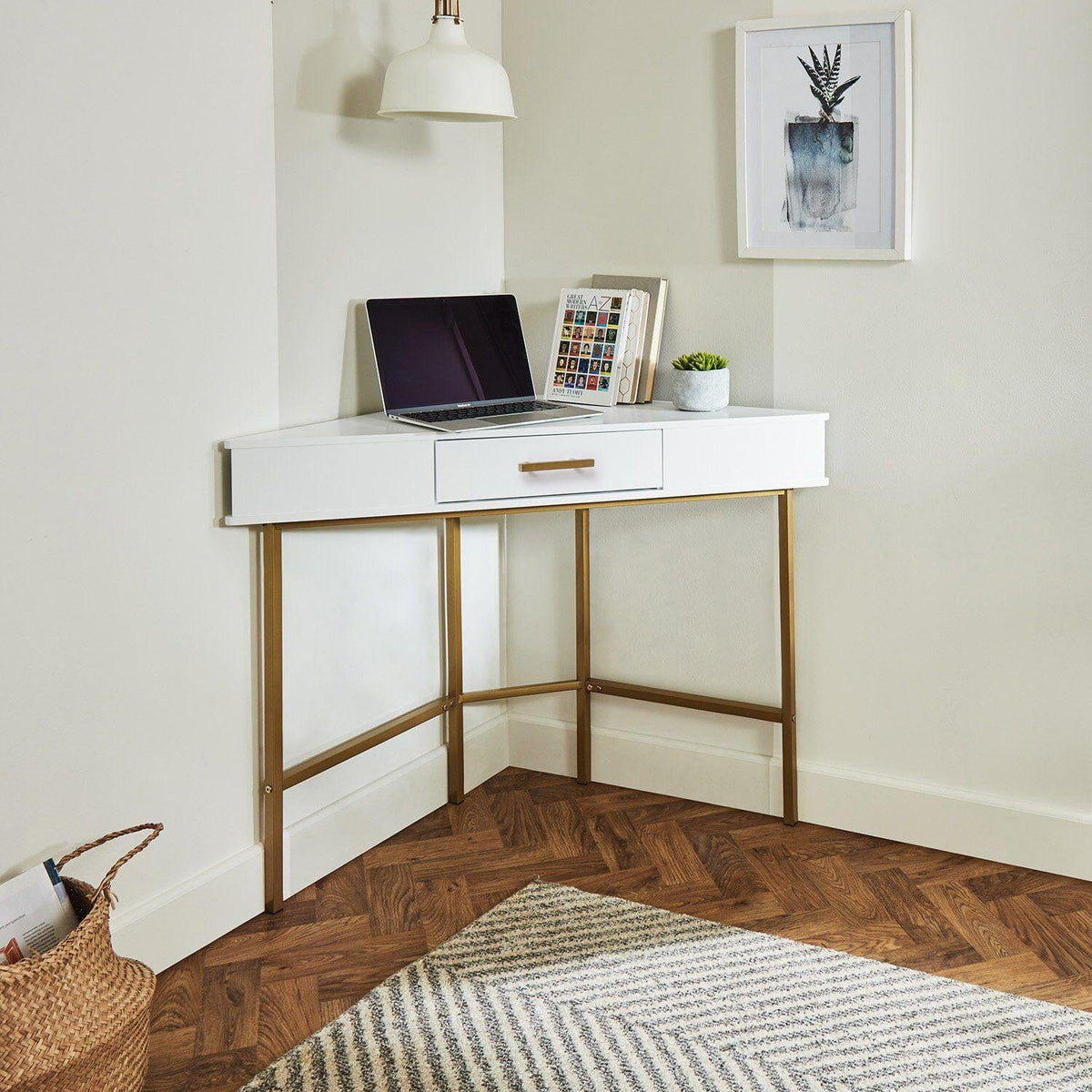 Marie Corner Desk - White - Laura James