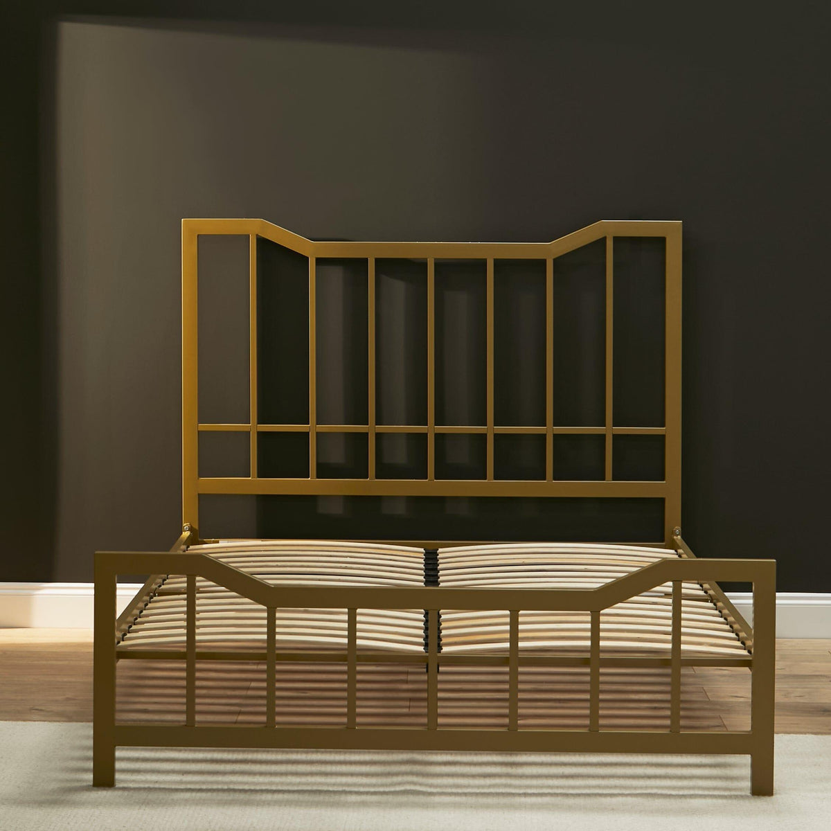 Marie Double Size Bed - Gold Metal - Laura James