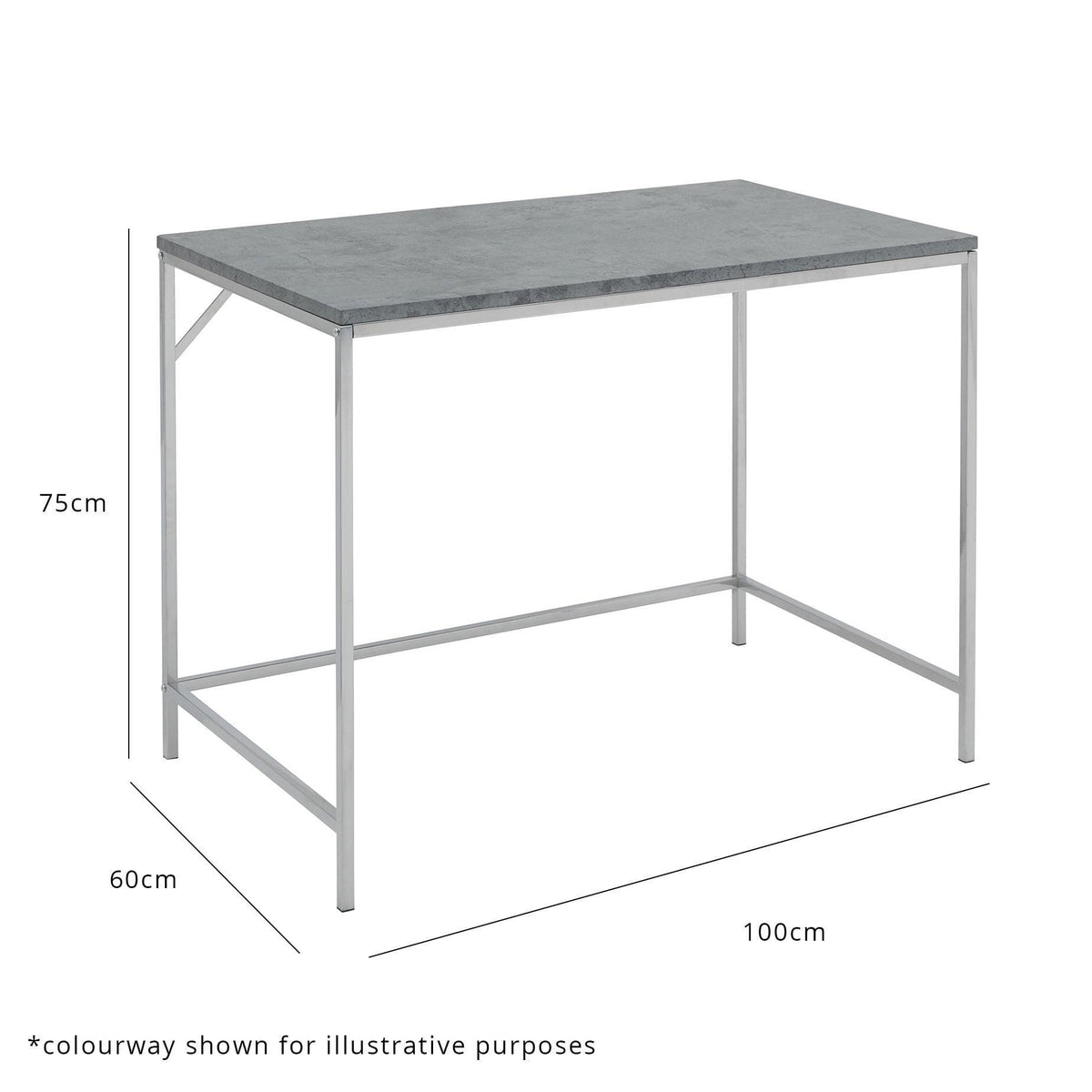 Jay desk - marble effect and black - Laura James