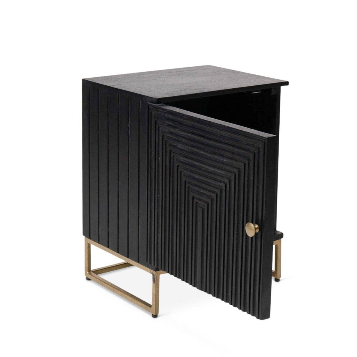 Rayna Bedside Table - Jet Black - Laura James