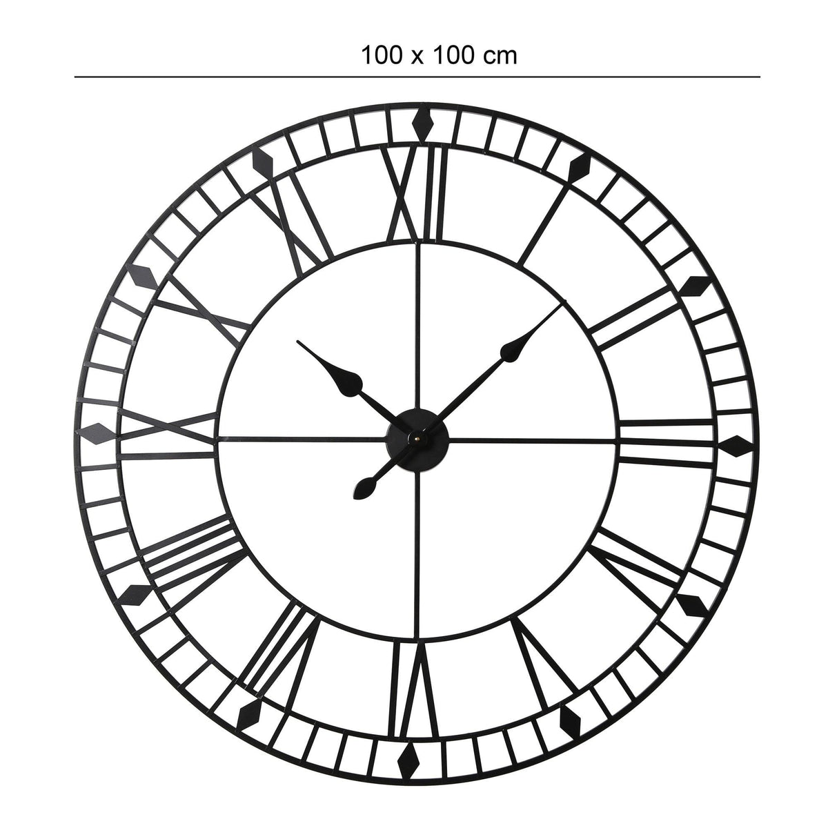 Riseley Large Skeleton Wall Clock - Black