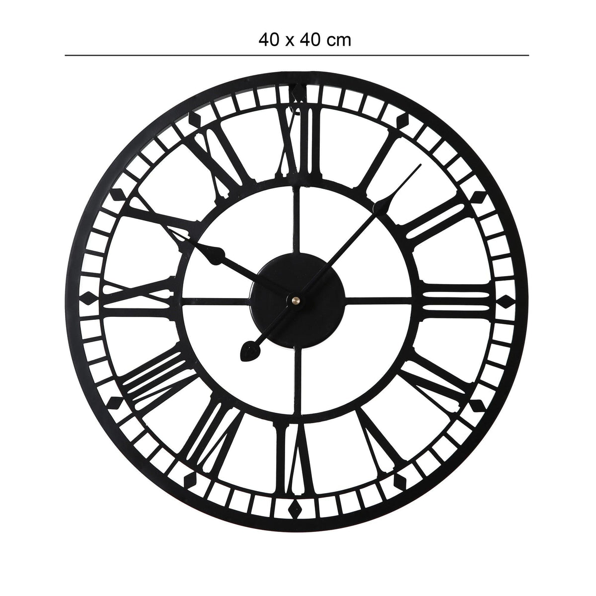 Riseley Small Skeleton Wall Clock - Black