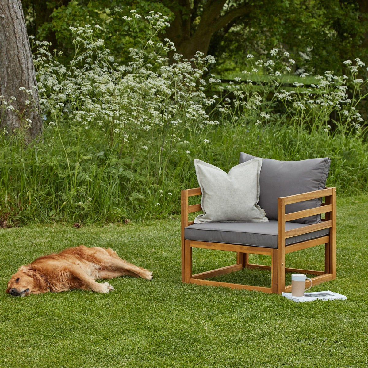 Rowan Wooden Garden Armchair - Laura James
