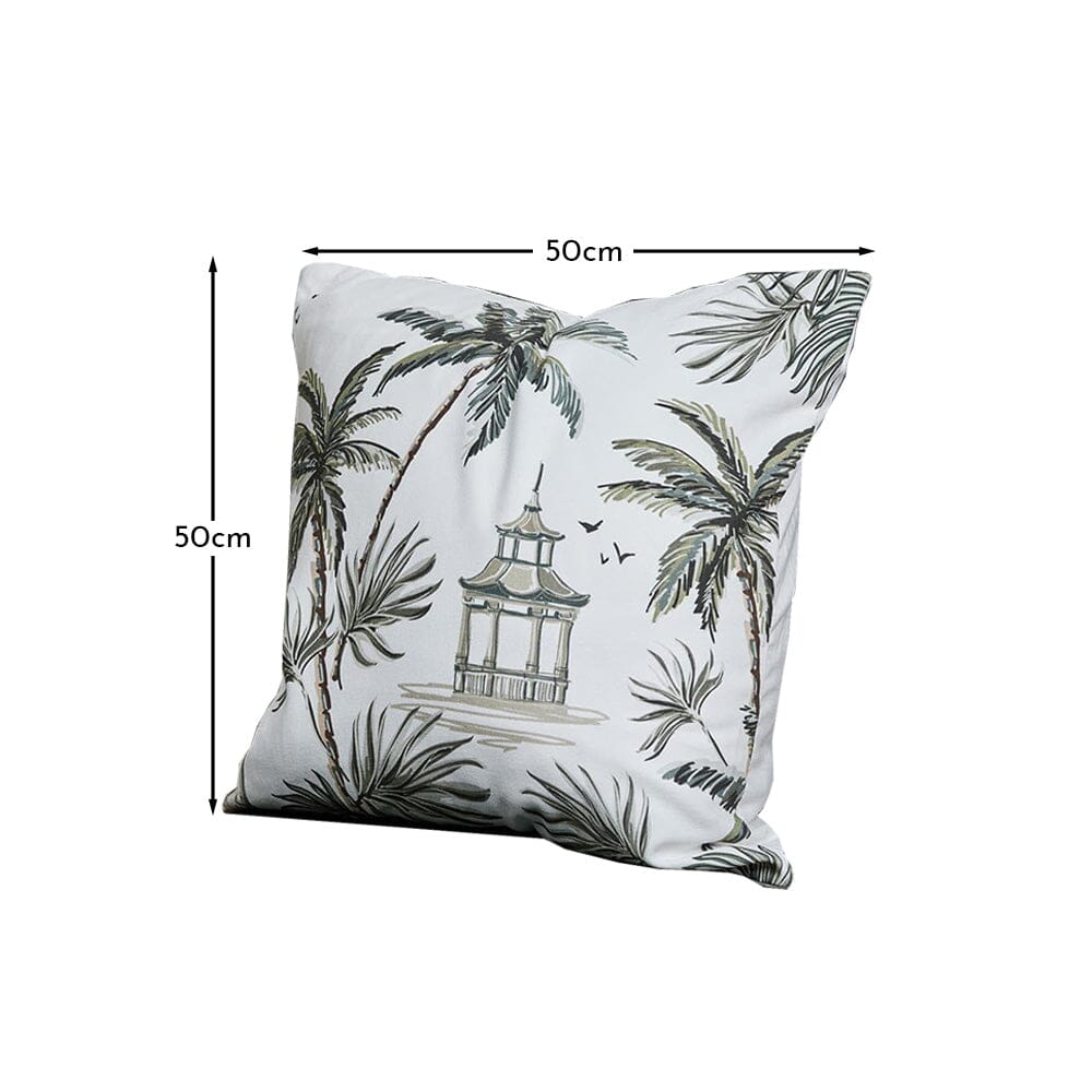 Palm Tree Printed Cotton Cushion Cover