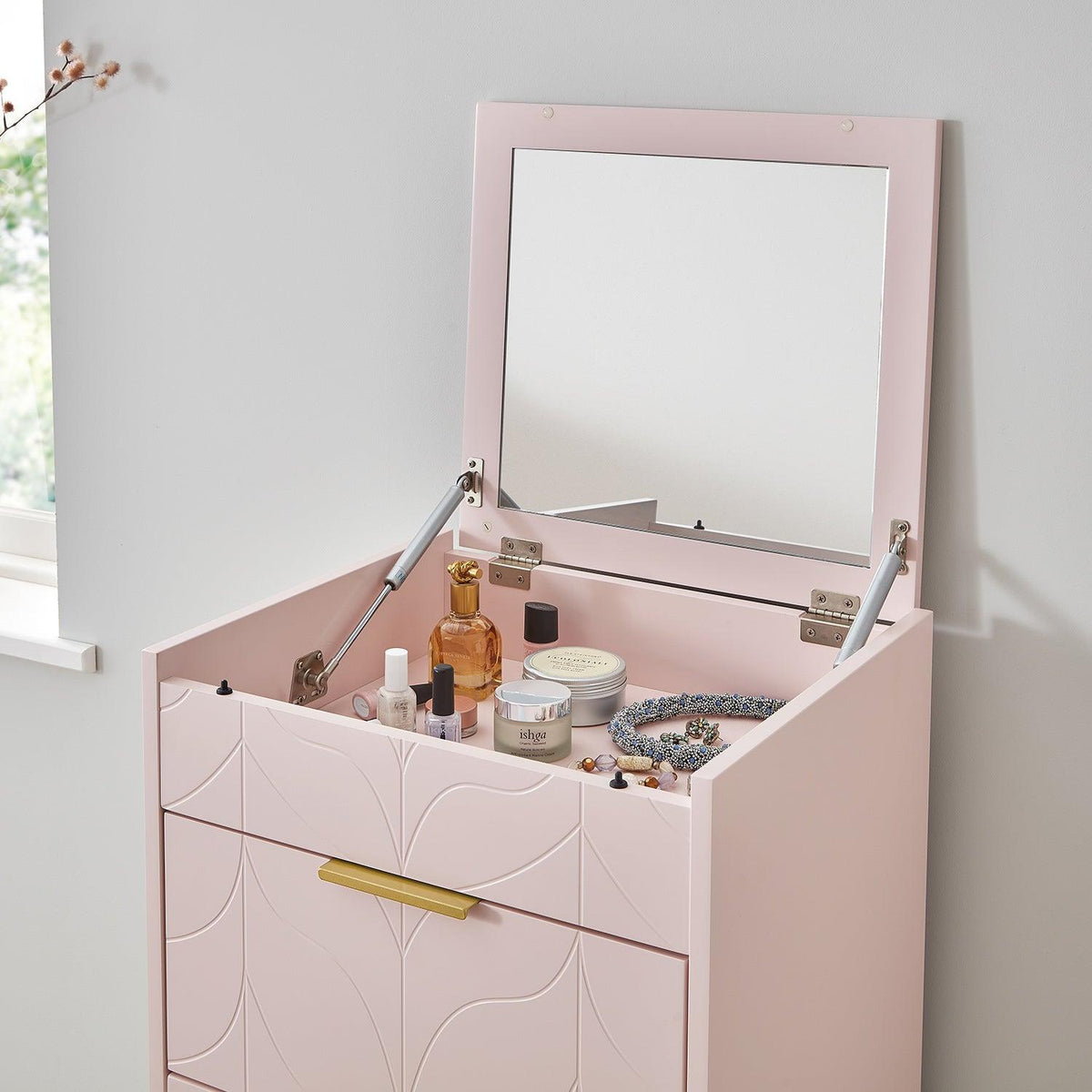 Gloria wardrobe and drawers set -3 drawer chest of drawers - pink - Laura James