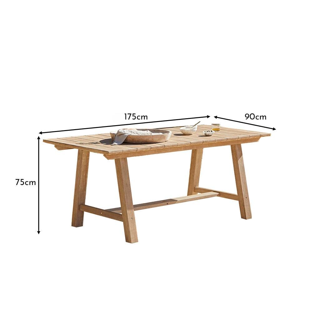Shiro Wooden Rectangular Garden Dining Table - Laura James