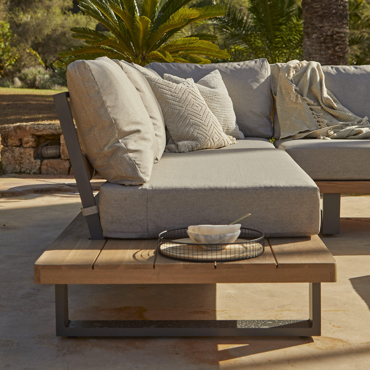 Shiva Stone Garden Corner Sofa Set - Laura James