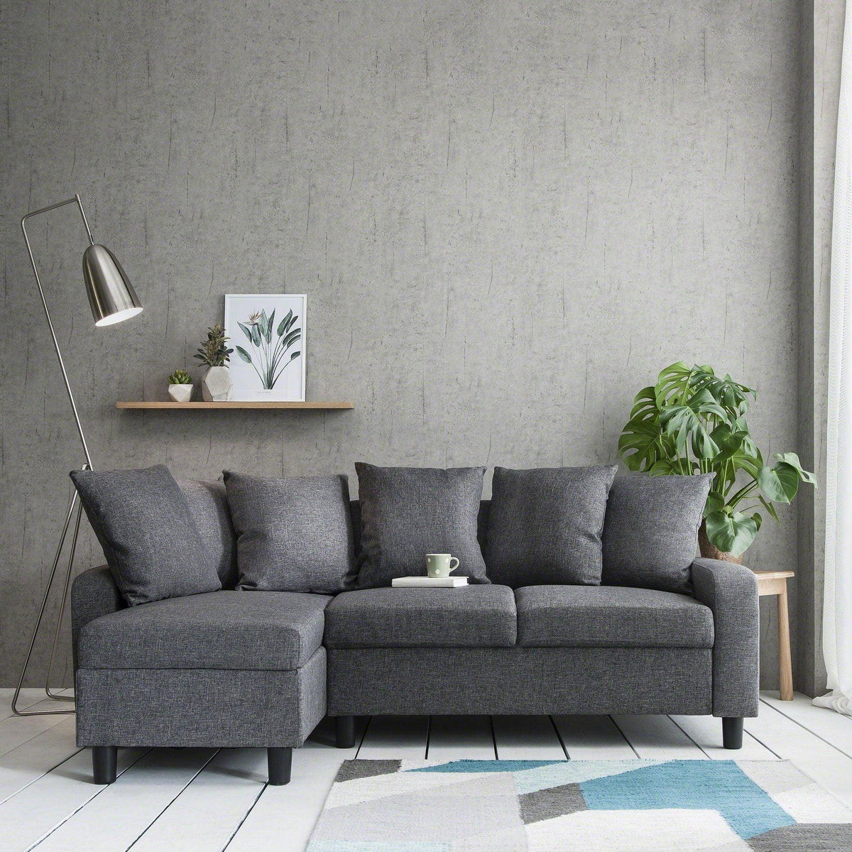 Corner Sofa - Left & Right Side - Grey - Laura James