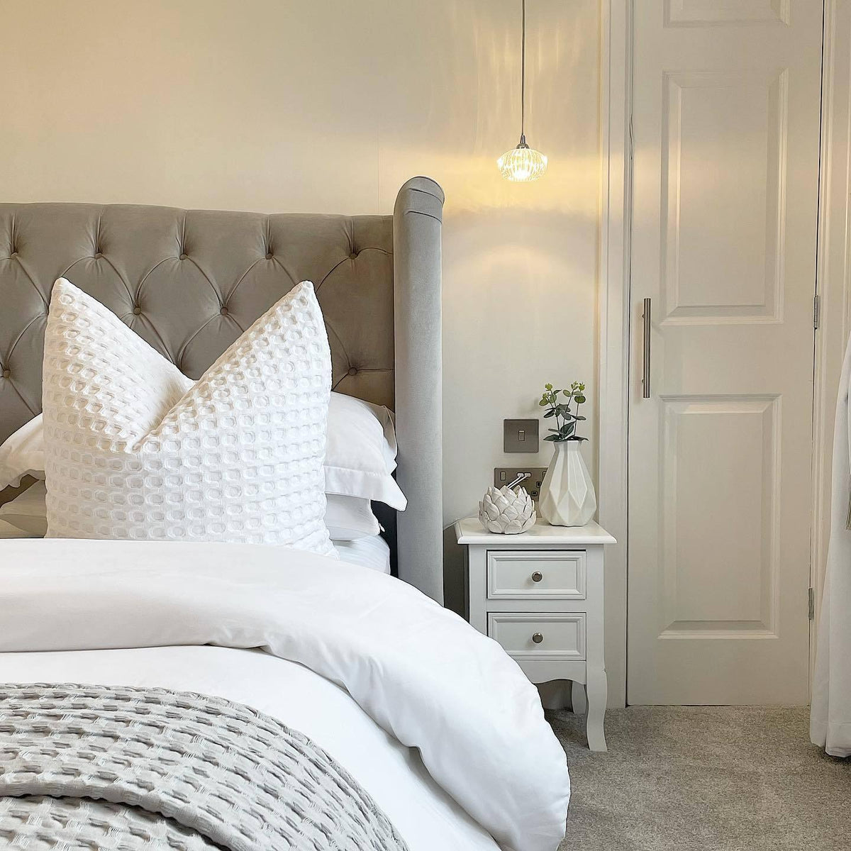 White Bedside Tables (2 Units) Fully Assembled - Laura James