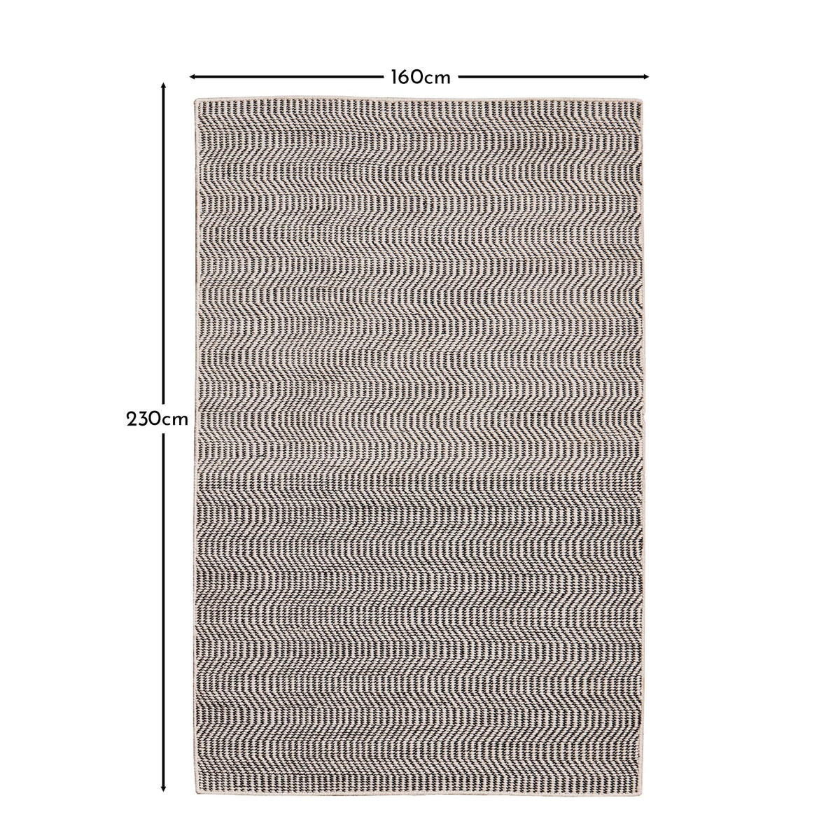 Outlet - Alverton Clay & Black Geometric Wool with Cotton Rug - 160 x 230cm