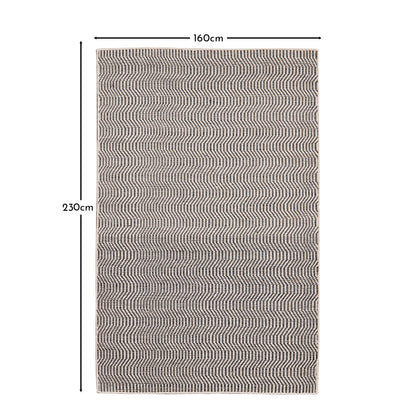 Outlet - Alverton Clay & Black Geometric Wool with Cotton Rug - 160 x 230cm