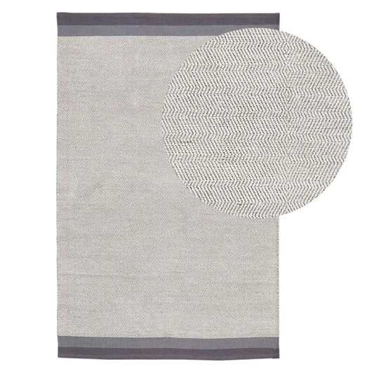 Elston cotton rug - mist grey - 120cm x 170cm - Laura James

