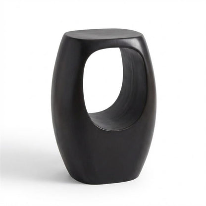 Sohan Garden Concrete Garden Side Table - Lava Black - Laura James