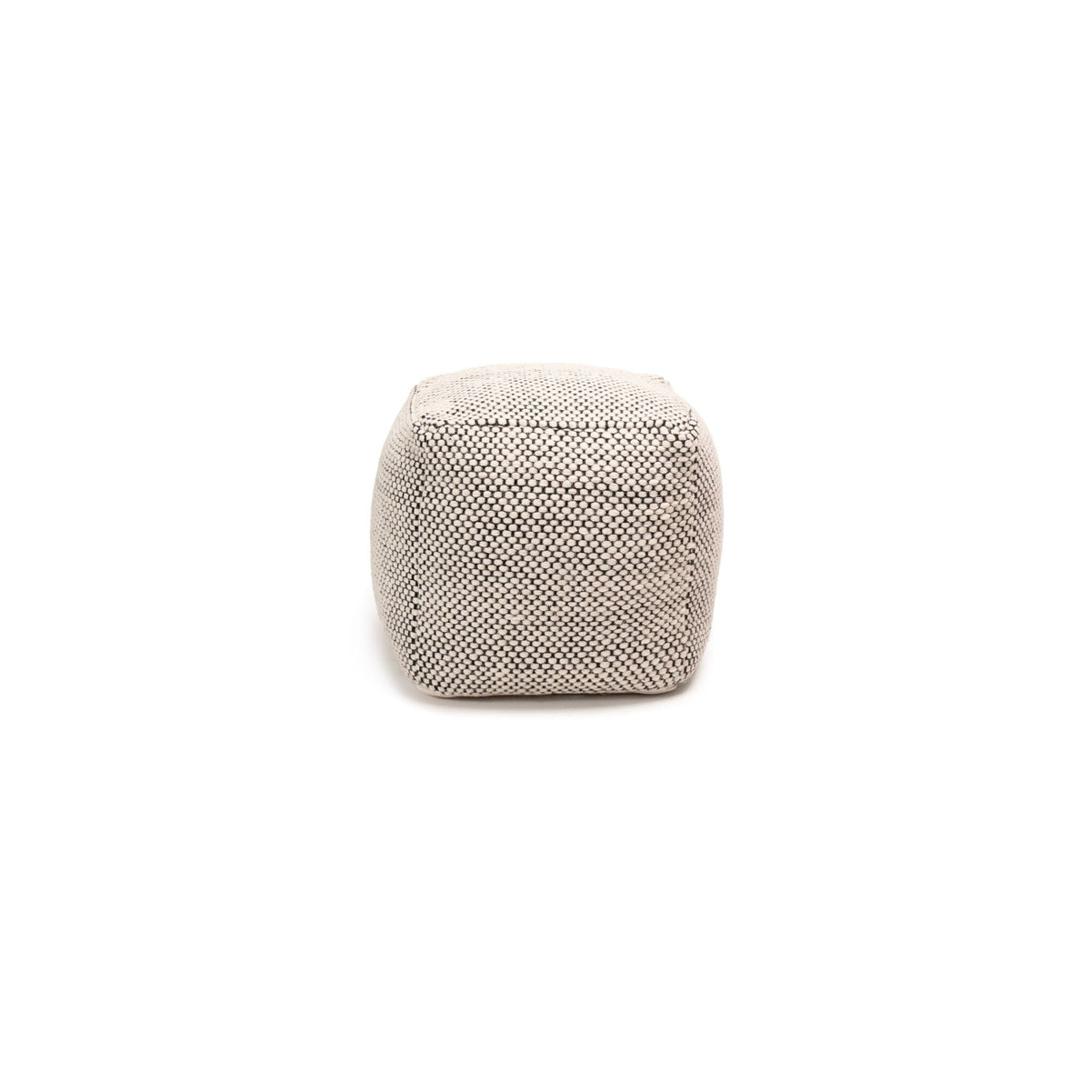 Atcham Wool & Cotton Ottoman Stool - Black/Natural
