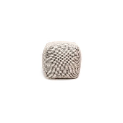 Atcham Wool & Cotton Ottoman Stool - Black/Natural