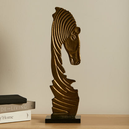 Newbury 44cm Metal Horse Ornament - Gold
