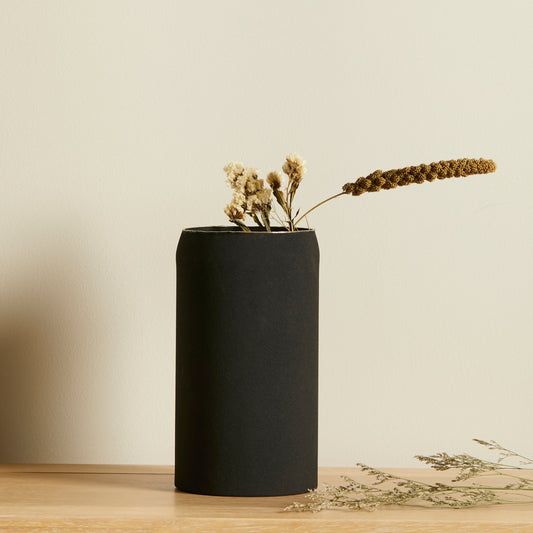 Chaldon 22cm Metal Vase - Black