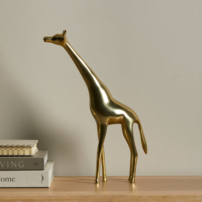 Nakuru Standing Metal Giraffe Ornament - Gold