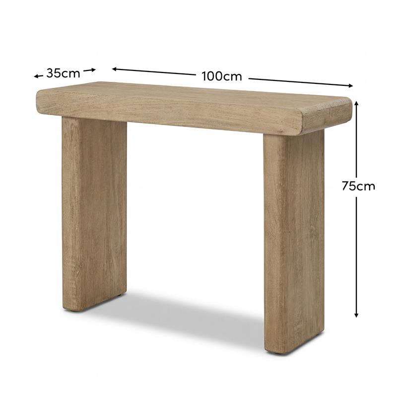 Nevaeh Chalked Mango Wood Console Table - 100cm - Laura James