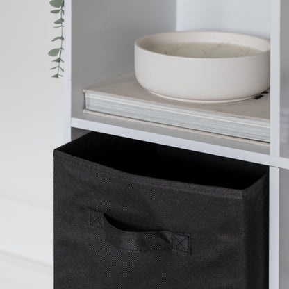 6 Cube bookcase ladder storage unit - white with black boxes - Laura James