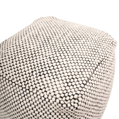 Atcham Wool & Cotton Ottoman Stool - Black/Natural