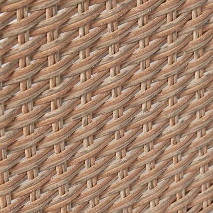 Cube 8 Seater Rattan Outdoor Dining Set with Cream LED Premium Parasol - Natural Brown Weave Polywood Top