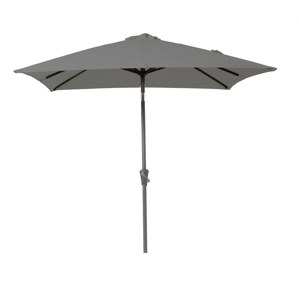 Cube 8 Natural Brown Outdoor Dining Set with Grey Parasol - Laura James
