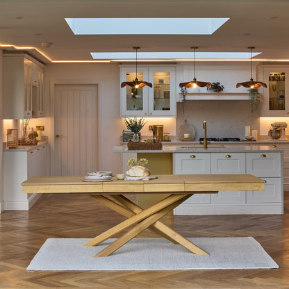 Amelia Pale Oak Wood Dining Table - Extendable - Laura James 
