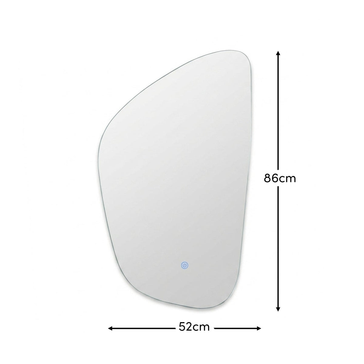 Alder 86x52cm Glass LED Pebble Mirror - Frameless - Laura James