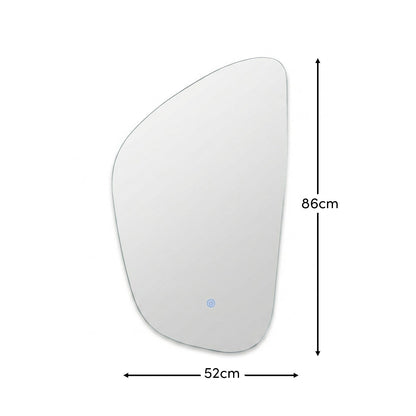 Alder 86x52cm Glass LED Pebble Mirror - Frameless - Laura James