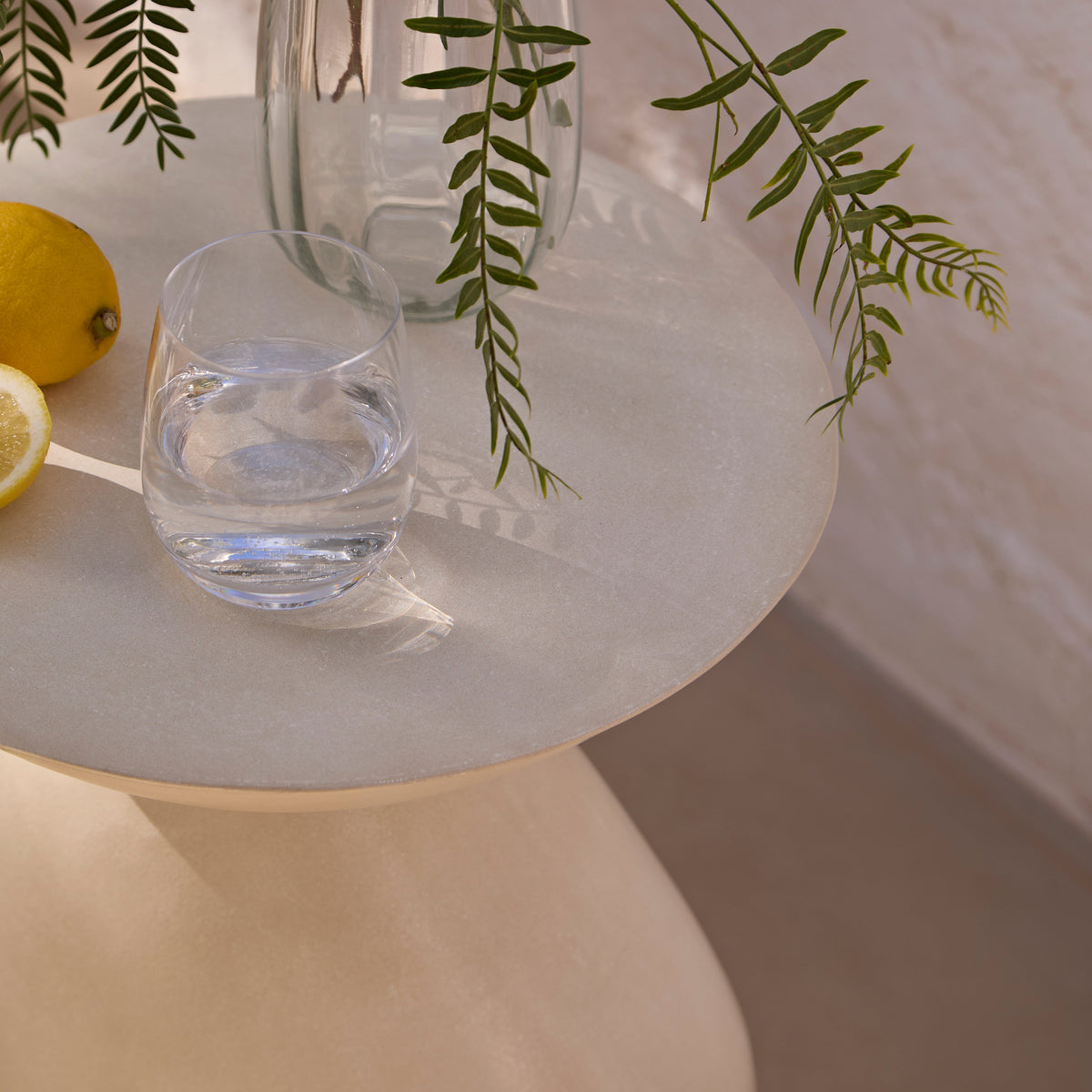 Alder Concrete Garden Side Table - Sand - Laura James