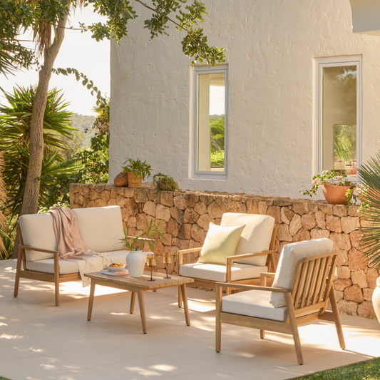 Alora Wooden Garden Cushion Covers - Cream - Laura James