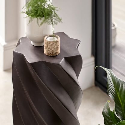 Bianca Concrete Side Table - Black - Laura James 