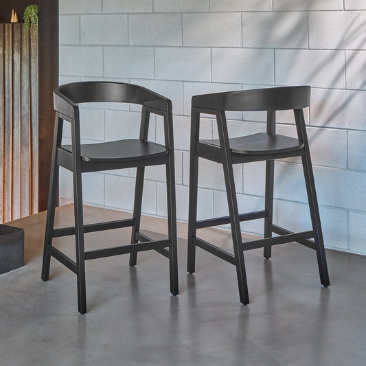 Ella Black Oak Bar Stool - Laura James 