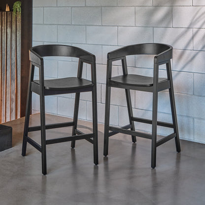 Ella Black Oak Bar Stool - Laura James 