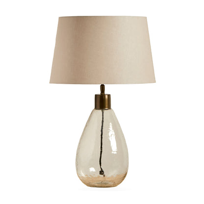 Breamore Clear Glass Lamp & Coningsby Taupe Cotton Lampshade - 35cm