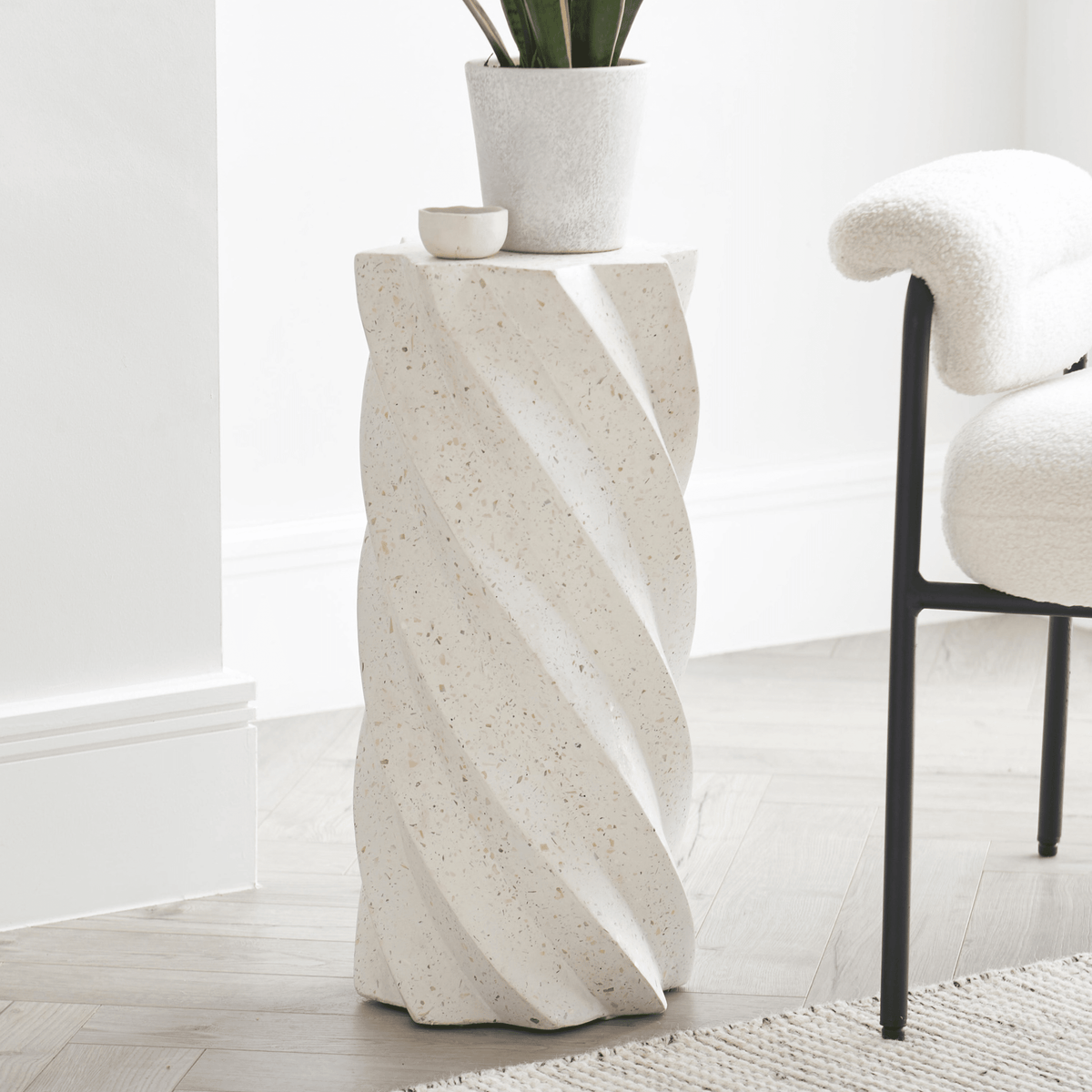 Bianca Pearl Terrazzo Concrete Side Table - Laura James 