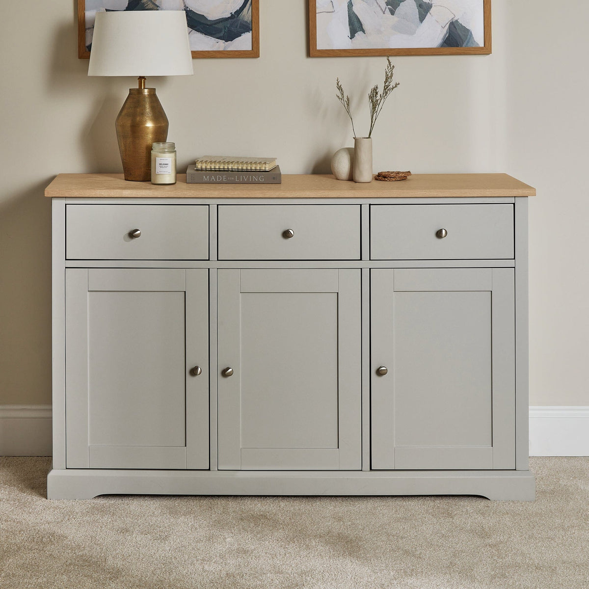 Chatsworth Sideboard - 130cm - Linen Grey - Laura James