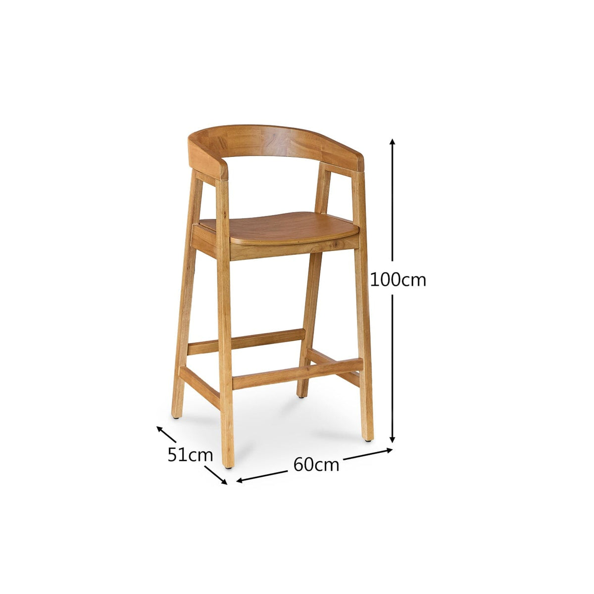 Ella Bar Stool - Classic Oak - Laura James 