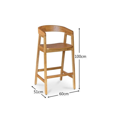 Ella Bar Stool - Classic Oak - Laura James 