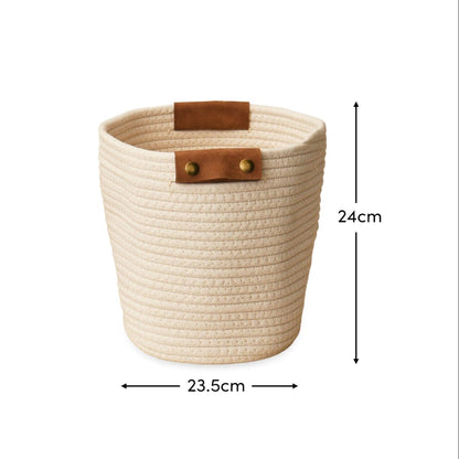 Cara Cotton Cube Storage Box - Small - White - Laura James