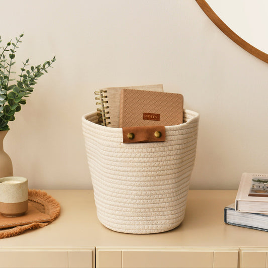 Cara Cotton Cube Storage Box - Small - White - Laura James 
