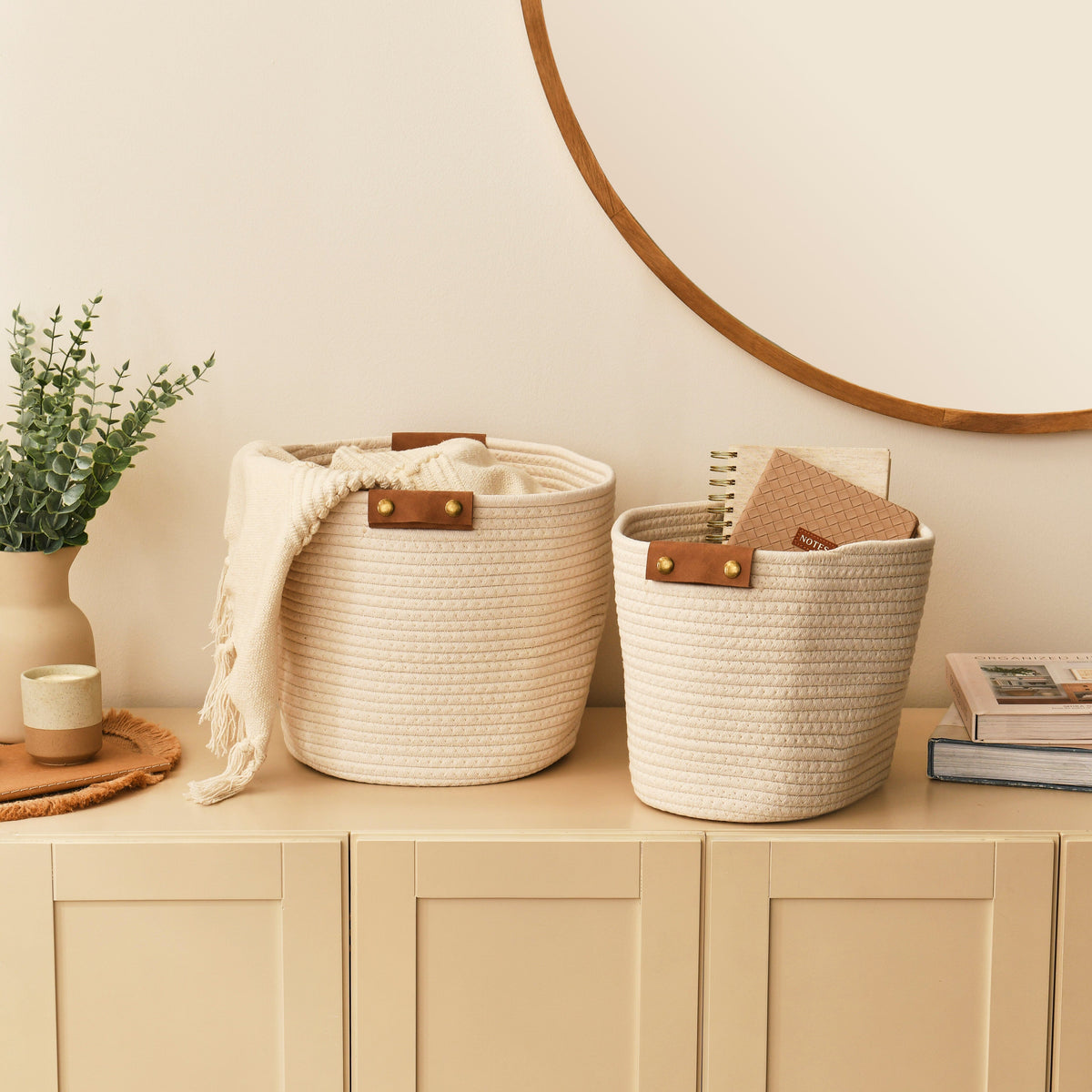 Cara Cotton Cube Storage Box - Large - White - Laura James