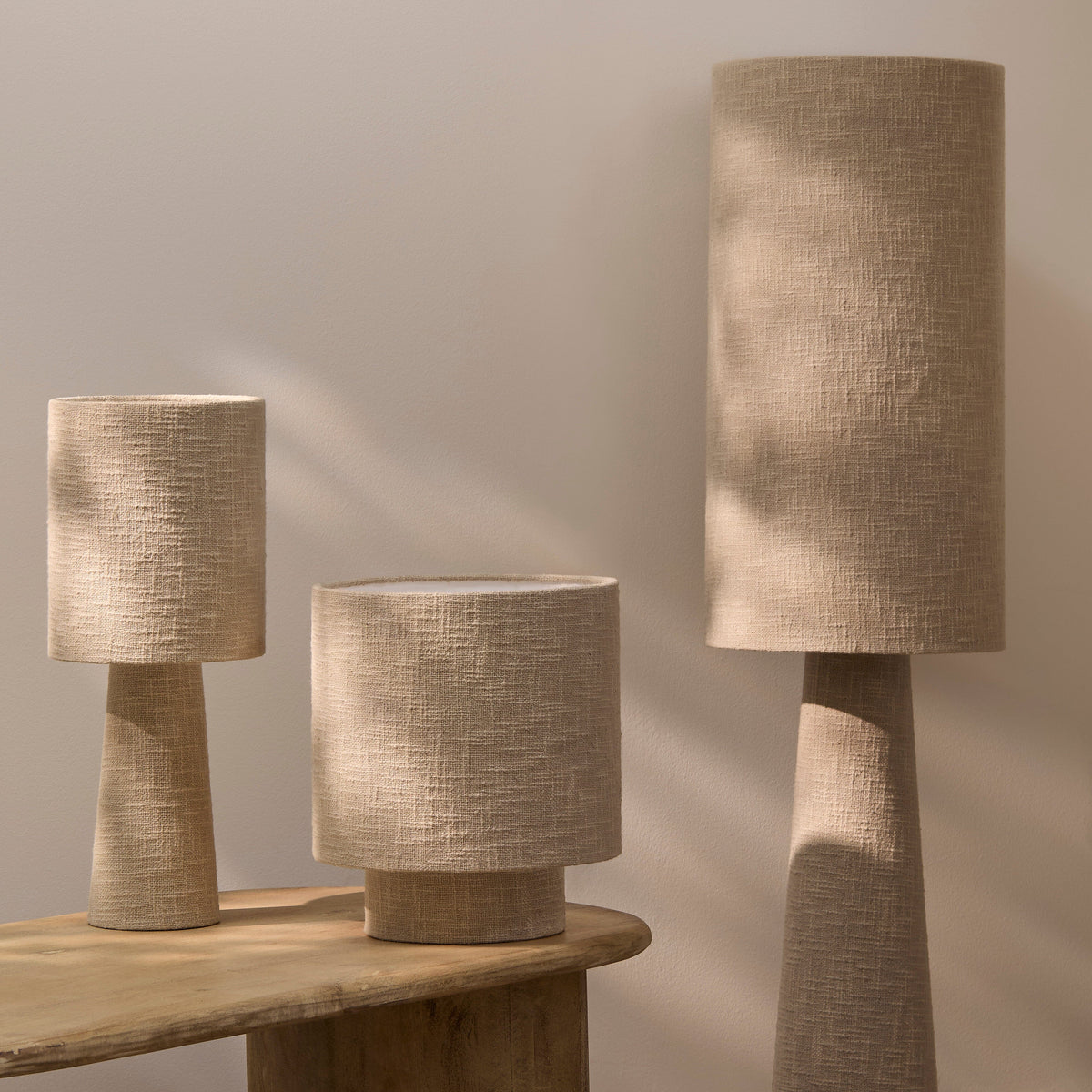 Chattendon Driftwood Slub Linen Floor Lamp - 50cm - Laura James