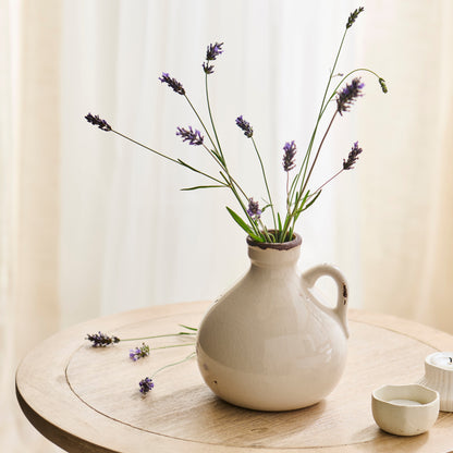 Corsino 16cm Ceramic Vase - Handle - Off White