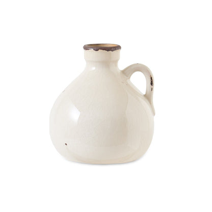 Corsino 16cm Ceramic Vase - Handle - Off White